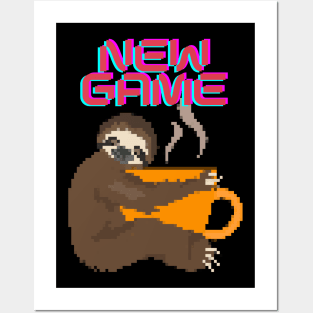 New game, pixeled sloth Posters and Art